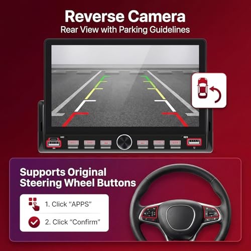 Single Din Car Radio with Bluetooth iOS/Android Mirror Link 7″ Mirror Link