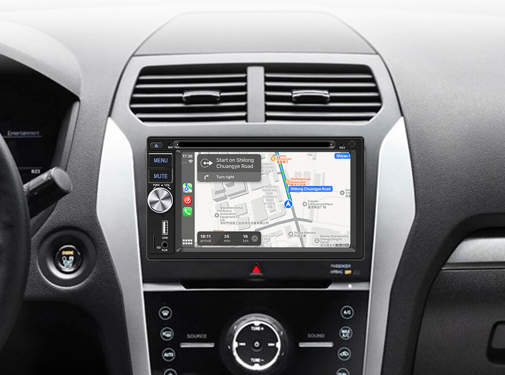 6.2 inch Car Stereo Radio Double DIN Apple/Android Carplay BT RDS with Mic Cam