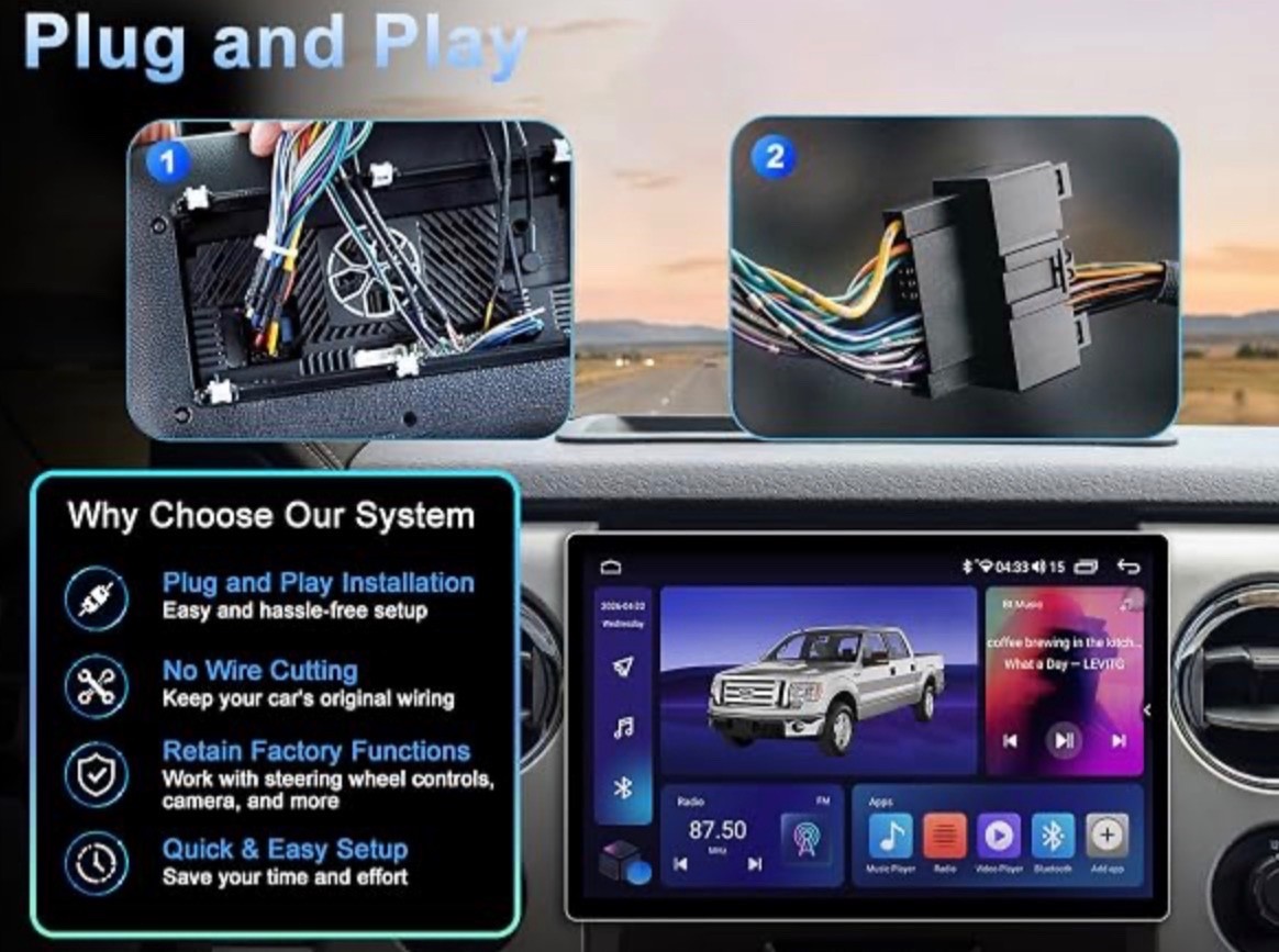 Car Radio Stereo for Ford F150 2009-2012 11.5inch 8 Core 4GB+64GB Android 13 SWC