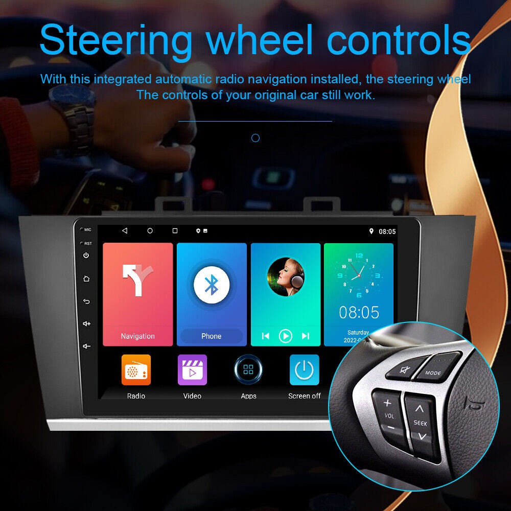 Car Radio Stereo Carplay For 2015-2018 Subaru Legacy Outback Navi 4+64G 9in