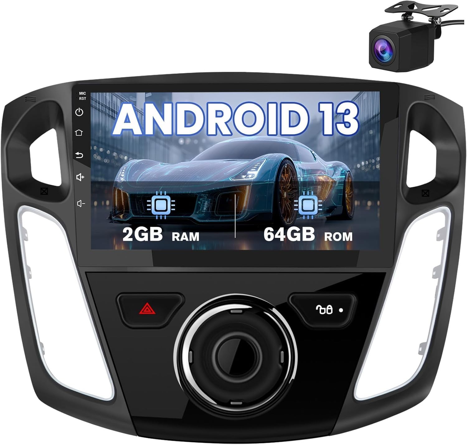 9″ 64G Android Auto Carplay Stereo for Ford Focus 2012-2018; Free Camera