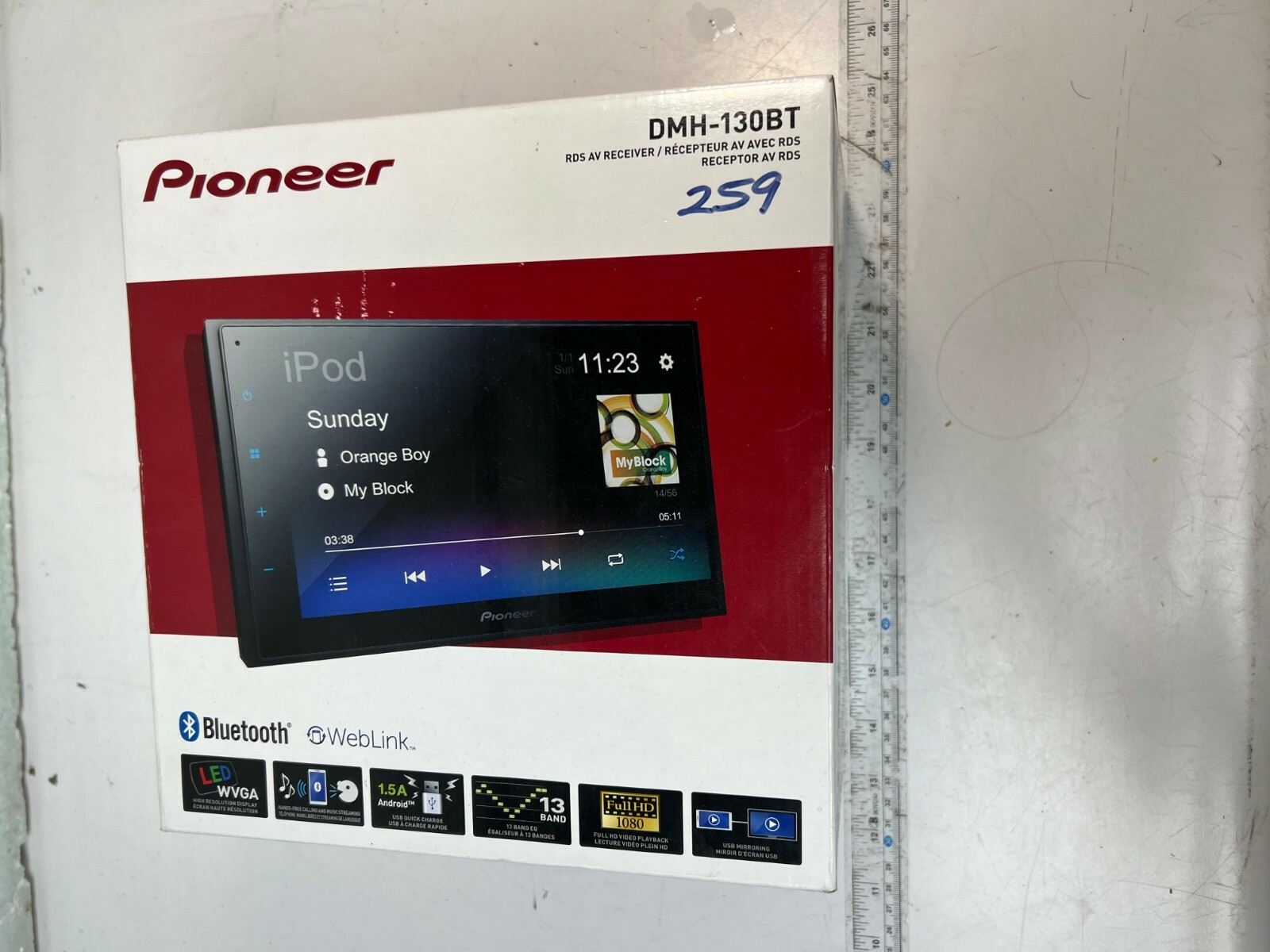 T78 Pioneer DMH-130BT Car Play/Android Auto In-Dash Receiver 6.8″ Touchscreen