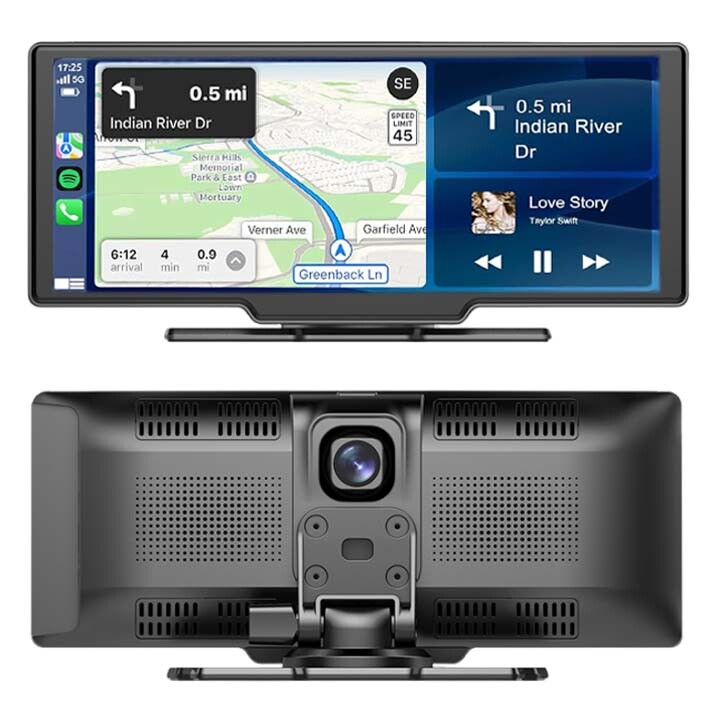 Portable 10″Car Stereo Wireless Carplay Android Auto Player Multimedia Bluetooth