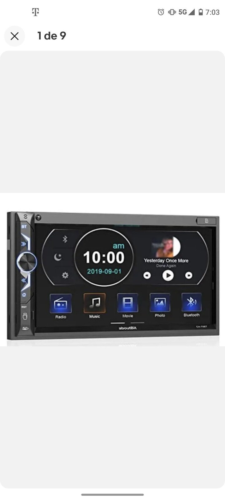 Car Stereo Driving Entertainment CA-70BT Black 7 Inch Double Din Apple Carplay