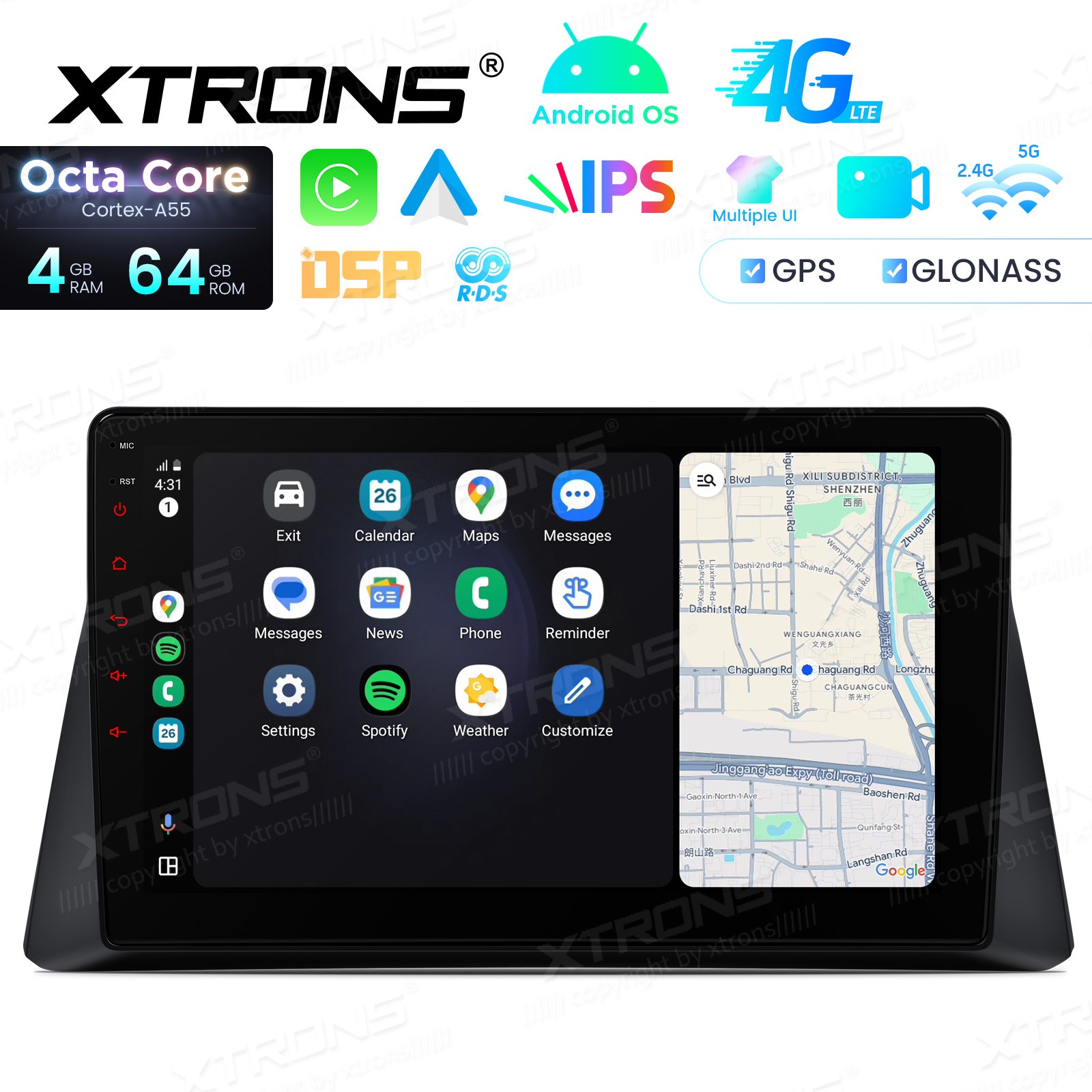 10.1″ IPS Car Radio Stereo CarPlay Android 14 GPS Navi 4G 64G for Honda Accord 8