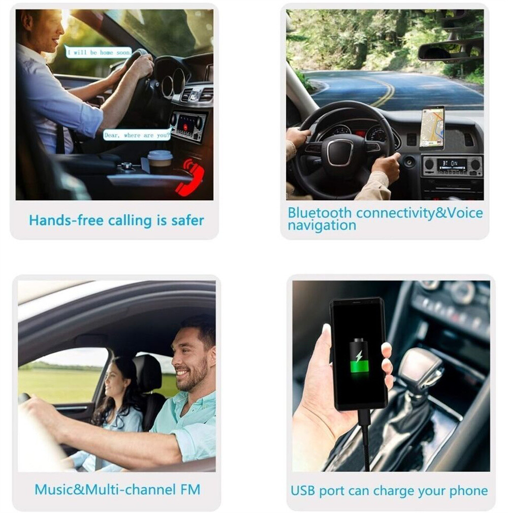 Vintage Car FM Radio MP3 Player Bluetooth USB Classic Stereo Audio Receiver AUX