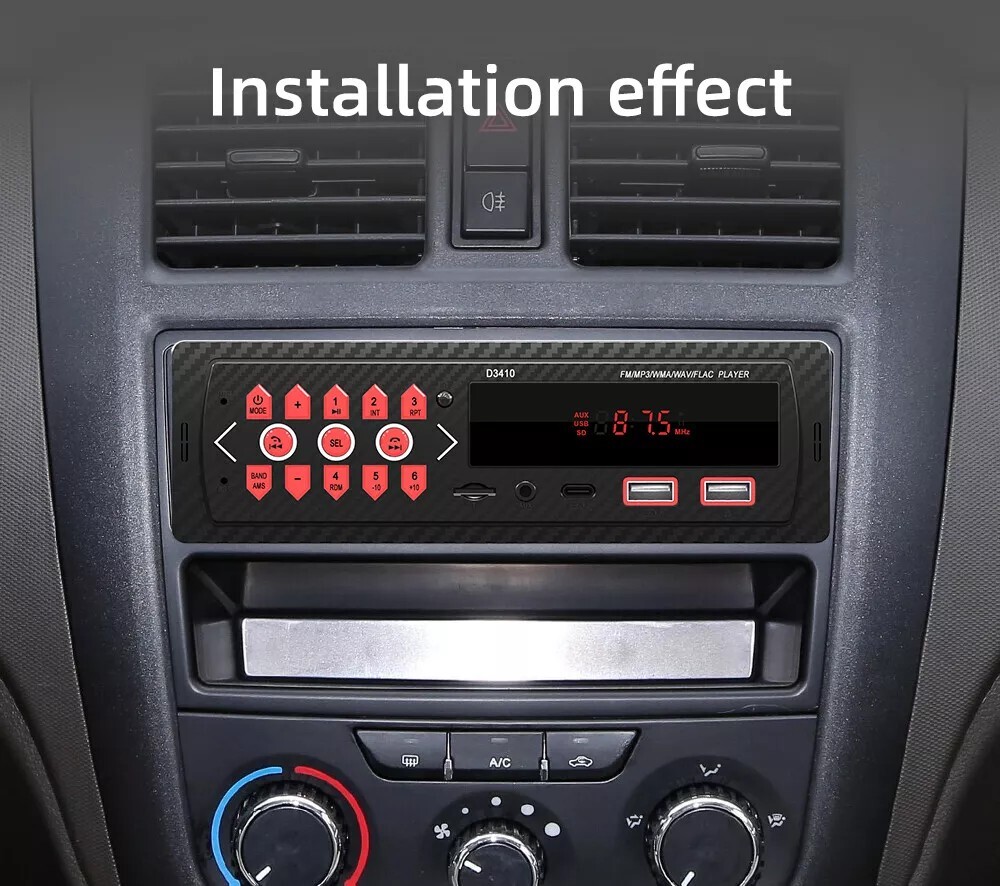 Car Radio Stereo Single 1 Din Bluetooth FM/USB/AUX In-Dash Head Unit MP3 Player