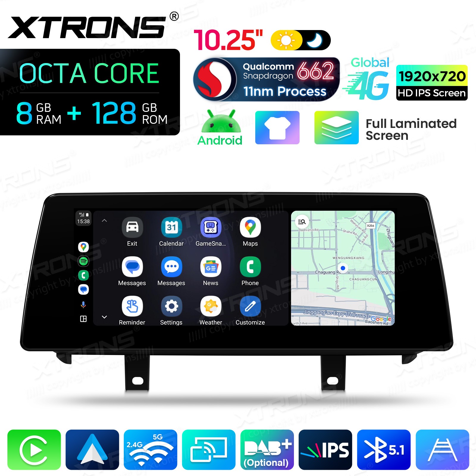 10.25″ Android 14 Car Stereo CarPlay 8+128G Retrofit For BMW X5 F15 X6 F16 NBT