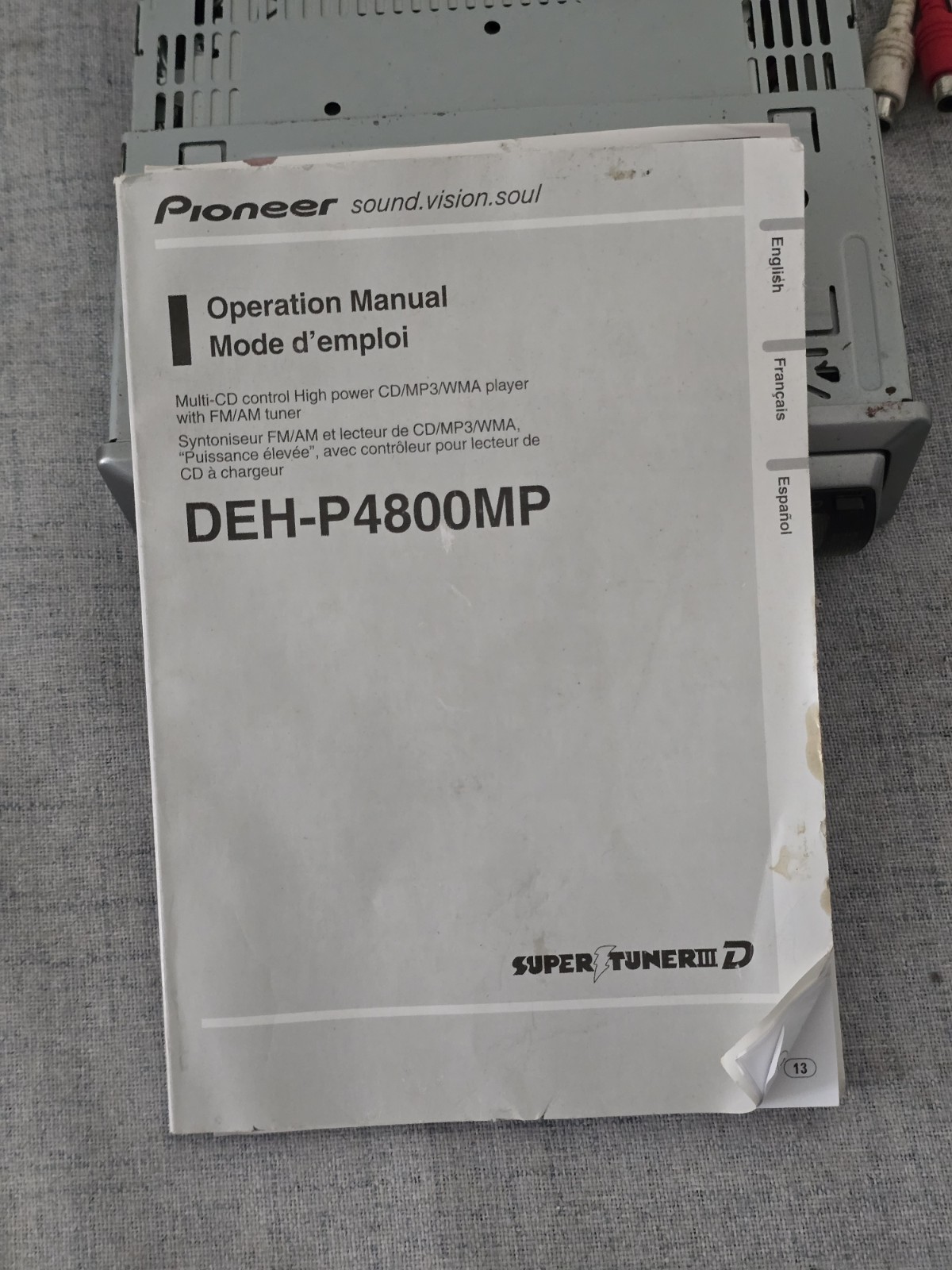 Pioneer DEH-P4800MP CD/MP3 Car Stereo – Tested & Working, Includes Manual