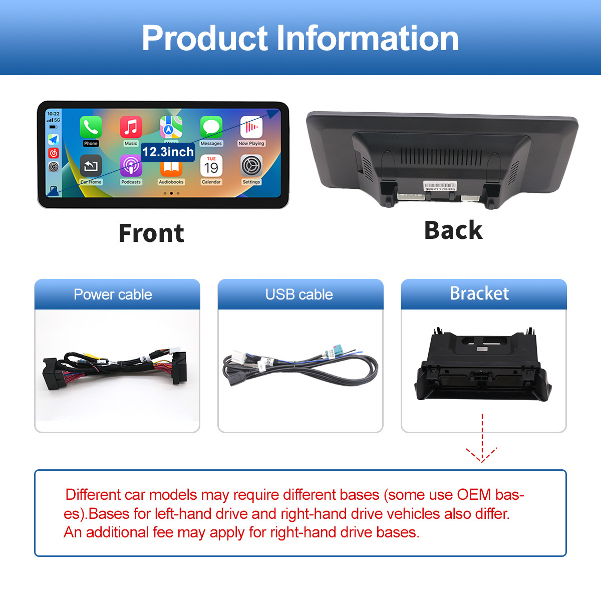 12.3′ Wireless Carplay/Android Auto for Mercedes Benz NTG5.0 GLA CLA GLC