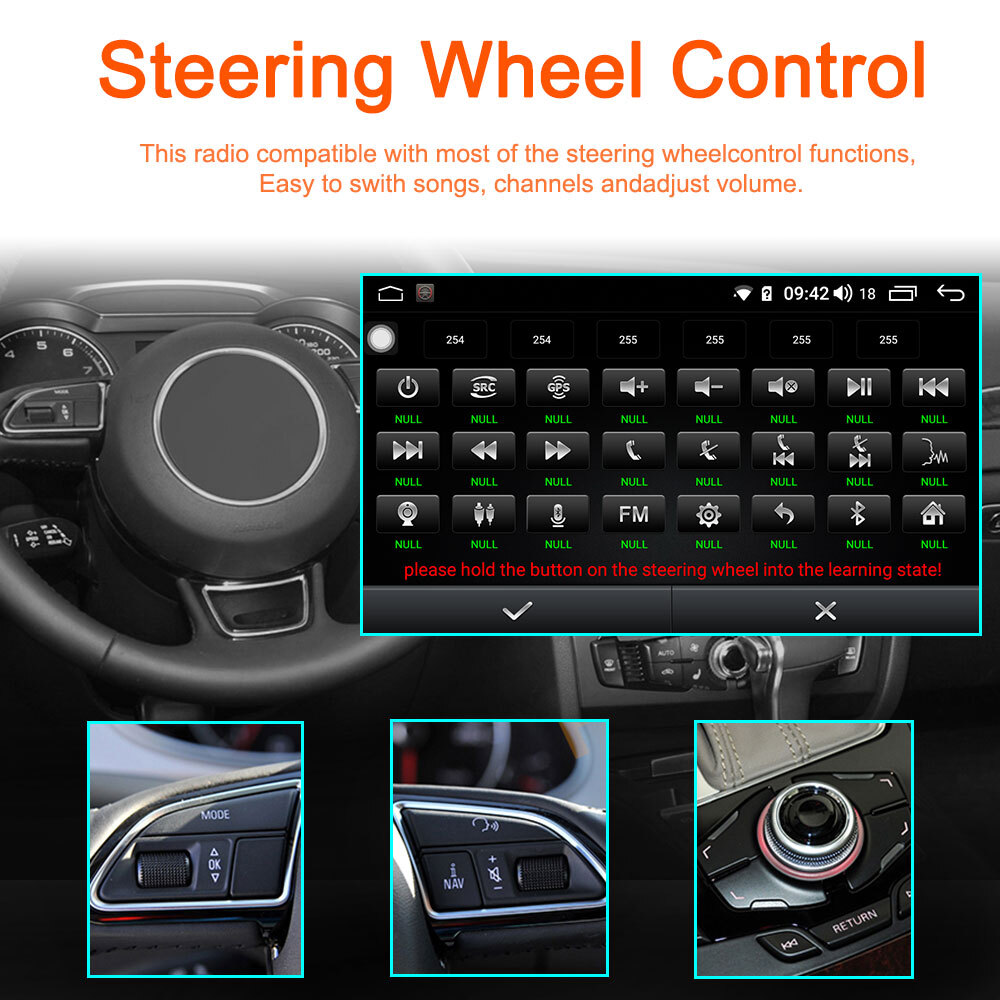 8.8″HD Car Stereo Player for Audi A4 A5 2009-2015 GPS Phonelink Wireless Carplay
