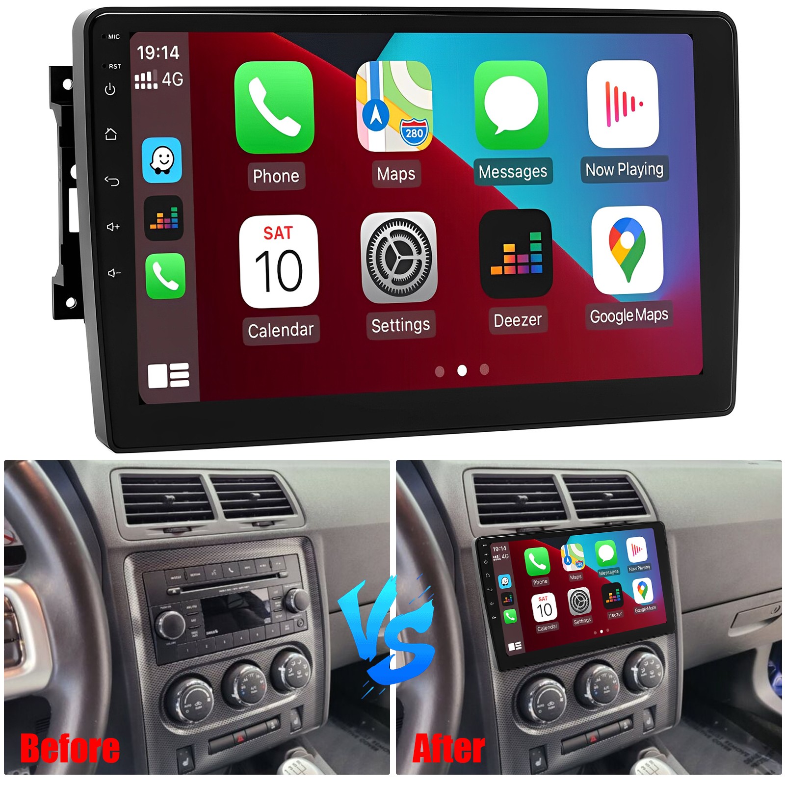 Android 13 GPS Carplay Car Stereo Radio For Jeep Wrangler Chrysler Dodge Ram+CAM