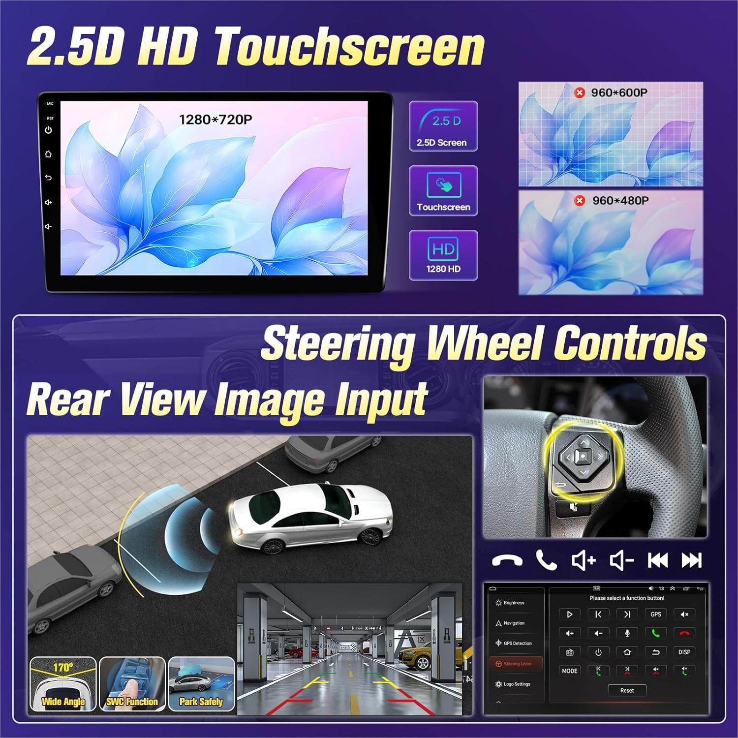 9″ 32G Android Auto Carplay for 2016-2021 Honda Civic w/ JBL Audio; Free Camera