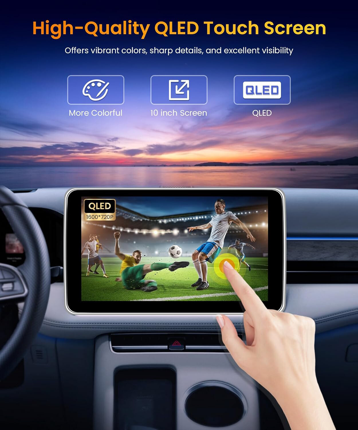 10 Inch Car Stereo Radio Player Android 13 GPS For Carplay 2 Din WIFI + Camera