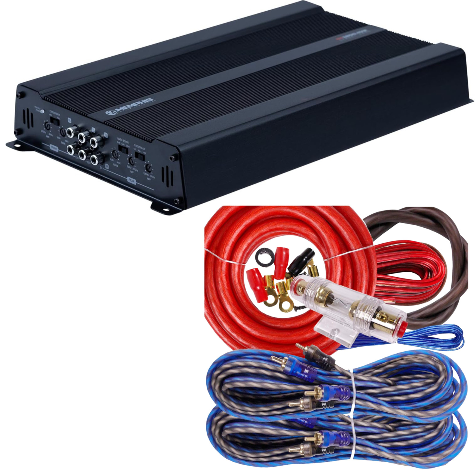 Memphis Audio SE1200.4V2 Street Edge 85W 4Channel 2Ohm, Car Audio Amplifier +KIT