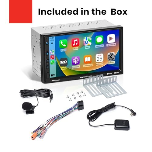 BVCP9700A Car Stereo – Apple CarPlay, Android Auto, Double Din, 7 7 Inch No CD