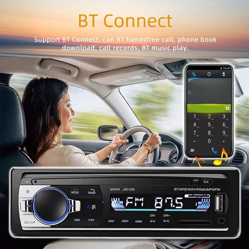 Bluetooth Car Stereo Audio In-Dash FM Aux Input Receiver SD USB MP3 Radio Player