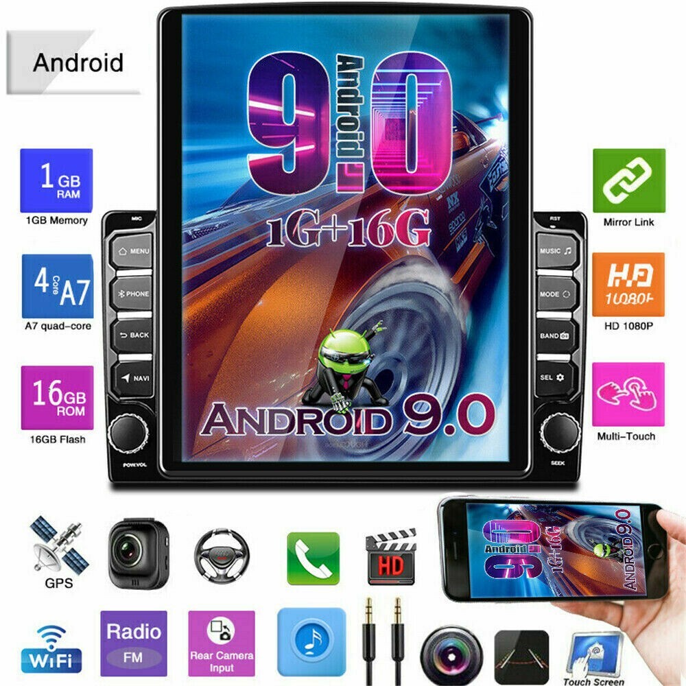 2 Din Android 9.1 9.7″ Large Vertical screen Car Stereo Radio GPS Navi Bluetooth