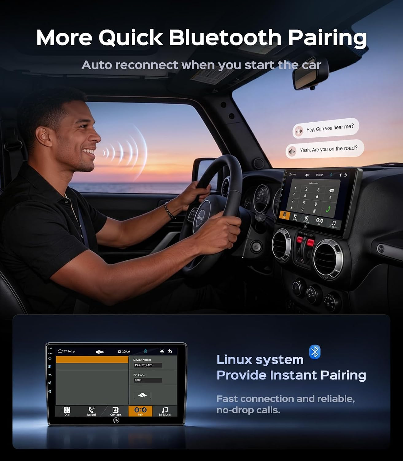 Car Radio Stereo for Jeep Wrangler JK Compass Patriot Liberty | Linux 10.2 Inch