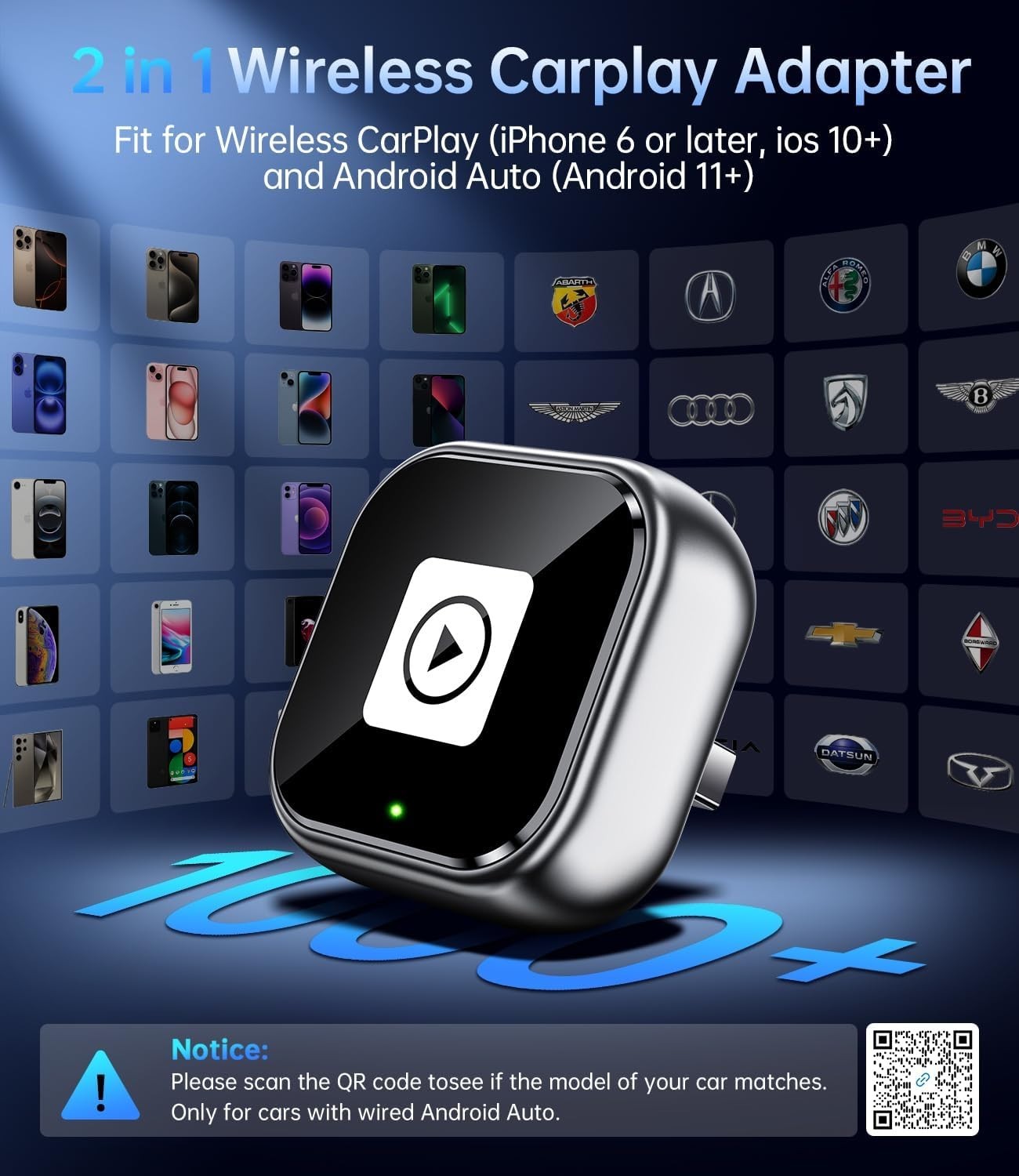 Wireless Carplay Adapter ,Wired CarPlay to Wireless,Mini USB Design for Car Play
