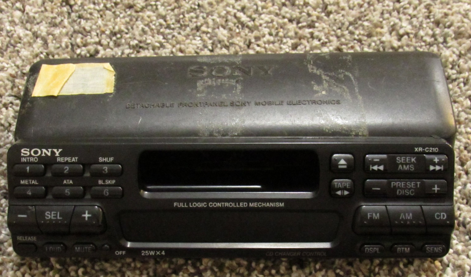 Vintage Sony XR-C210 Car Stereo Detachable Face with Case Parts Only Works