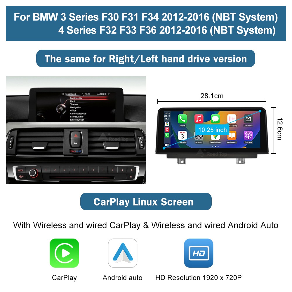 CarPlay Linux Touch Screen For BMW 3 4 Serie F30 F31 F32 F33 F34 F36 2012-2016