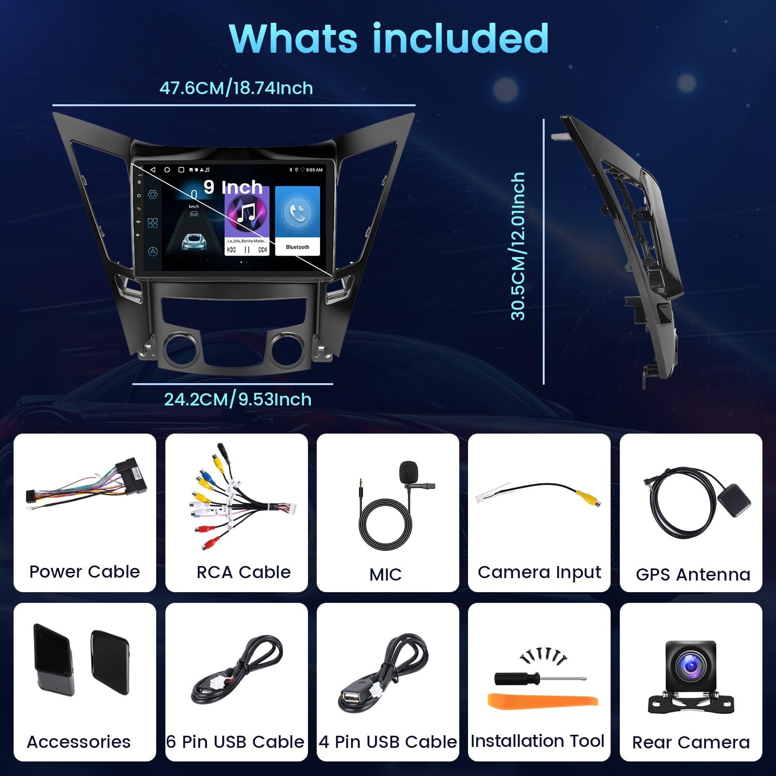 [Fuluku]2+64GB 9″ Android 15 Carpaly Car Radio for Hyundai Sonata 2010-2014 |…