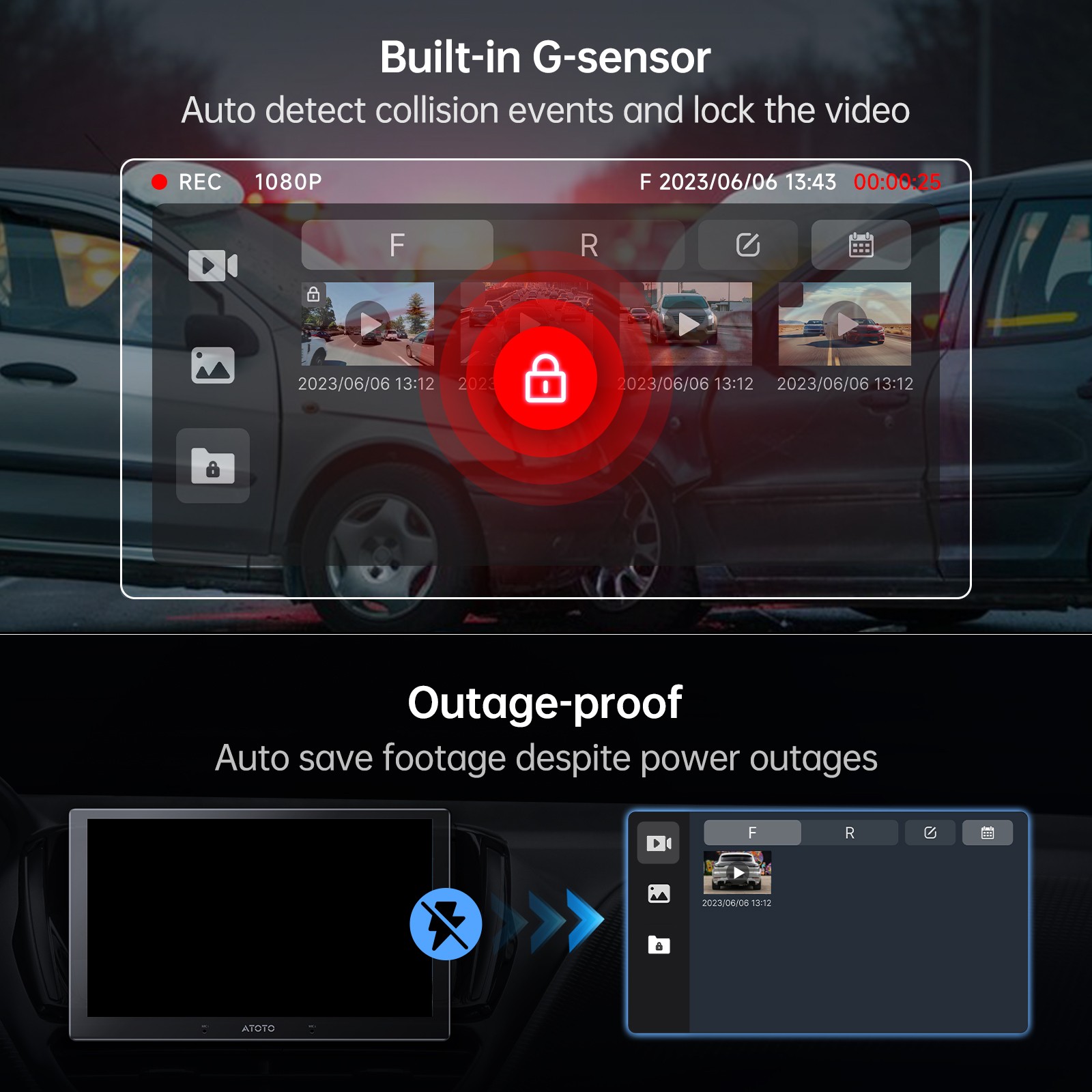 ATOTO 12.95” Single& 2DIN X10 OBDII Android Car Radio 8G+128G Wireless CP& AA