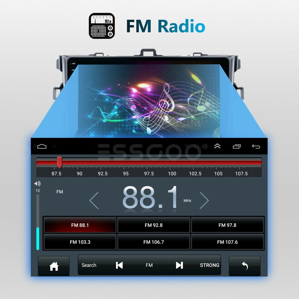 Apple Carplay Android15 Car Stereo GPS Radio Camera For Toyota Corolla 2009-2013