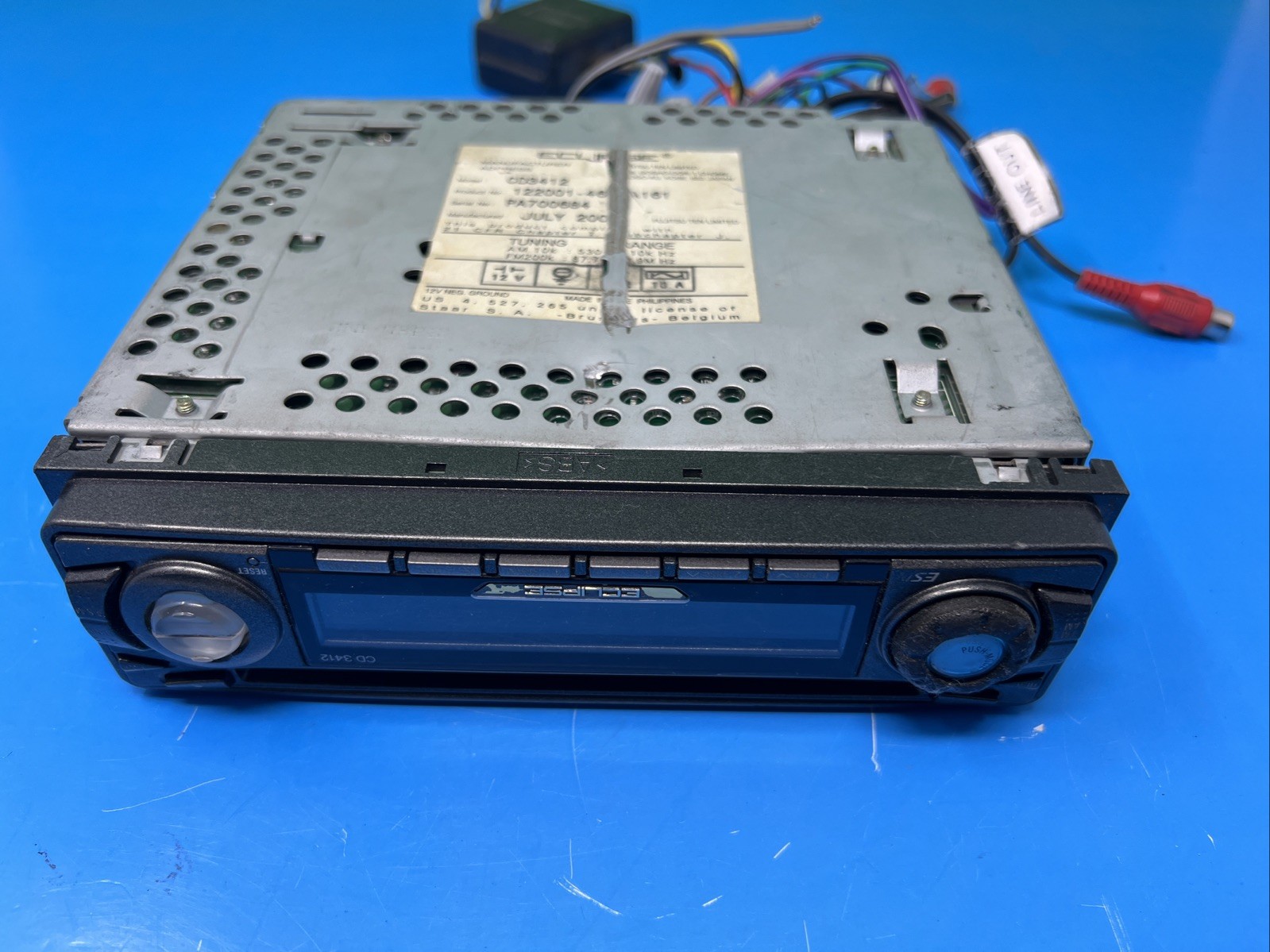 Eclipse 3412 Cd Receiver Old School 4 Channel Outputs Parts AS IS