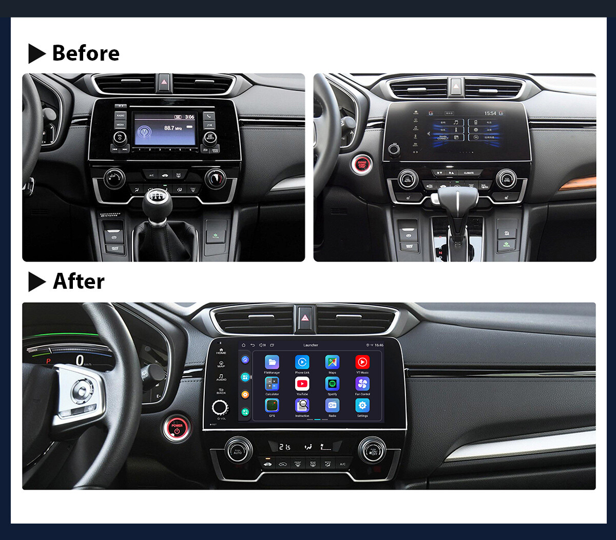 9 Inch QLED Touchsreen Android 12 Car Stereo for 2017+ Honda CR-V LX EX Touring