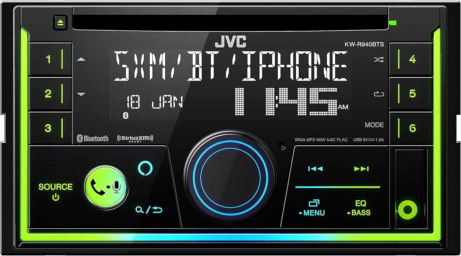 JVC KW-R940BTS Bluetooth Car Stereo Receiver with USB Port LCD Display AM/FM