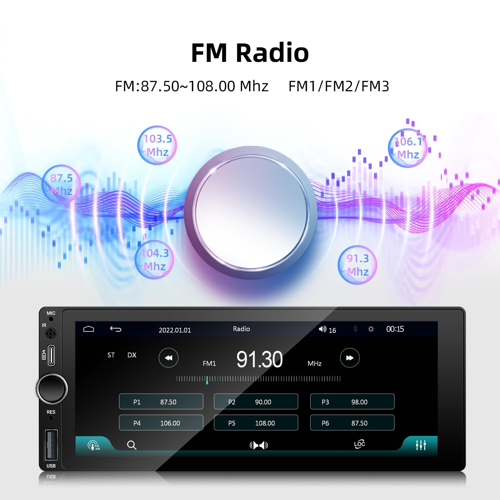 [Type-C&USB] Carplay Screen for Single Din Android Auto