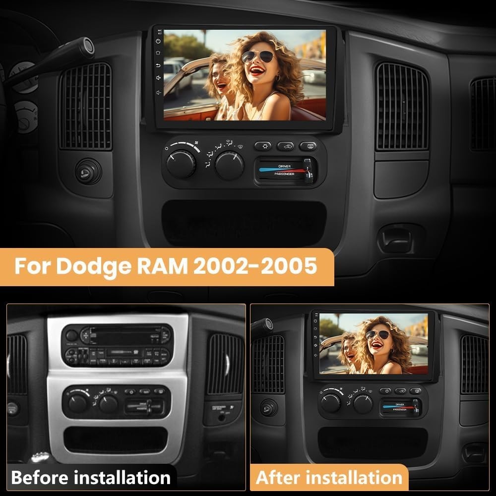 9″ 8Core 4+64G Android Auto Carplay Stereo for Dodge RAM 2002-2005