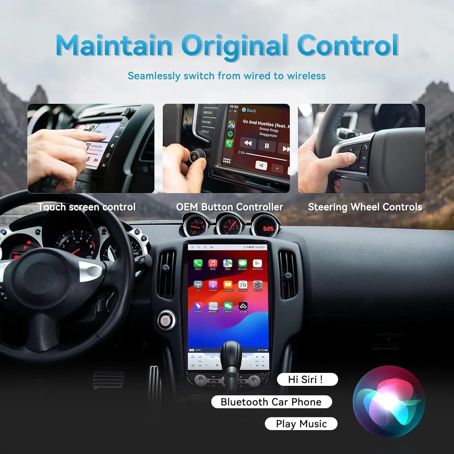14.5″ Tesla Style Android 13 Radio For Nissan 370Z 2005-2019 CarPlay GPS 8G+128G