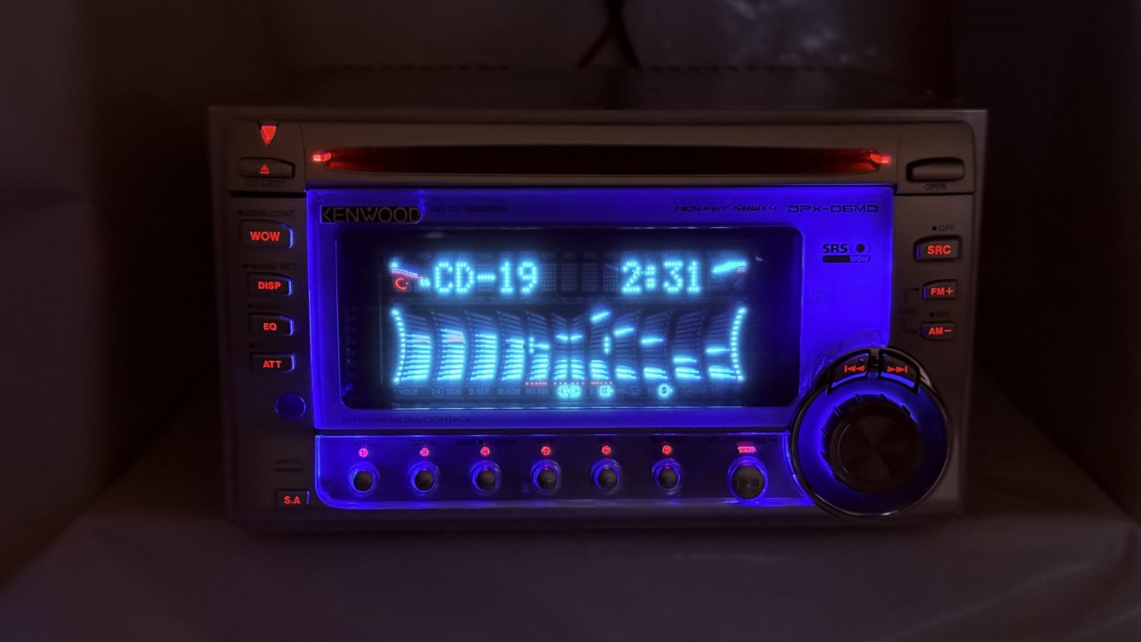 KENWOOD DPX-06MD 2DIN CD MD Player JDM w/ Bluetooth Unit Tested Japan Retro