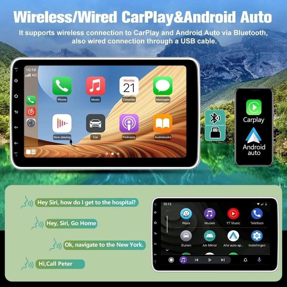 Advanced 10.1 Inch Car Multimedia System, Android 13, Wi-Fi, and Safety Features