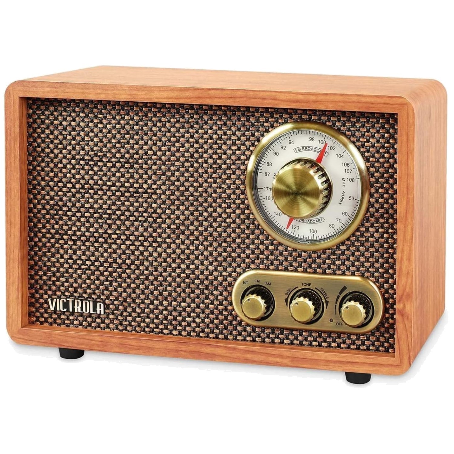 Vintage Bluetooth Radio with Rotary Dial & Built-in Speakers