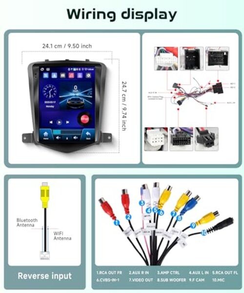 4G+64G Car Radio Stereo for Chevrolet Cruze 2009-2015 with Wireless CarPlay