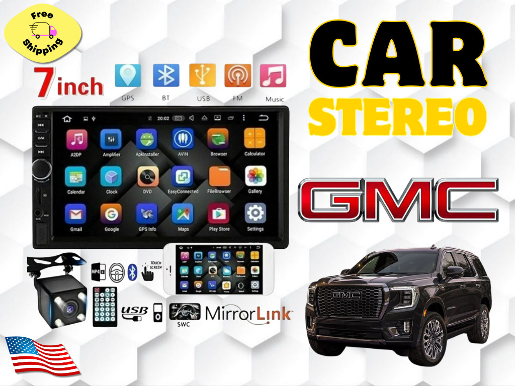 For all GMC car stereo Car Radio with 4LED Backup Camera black