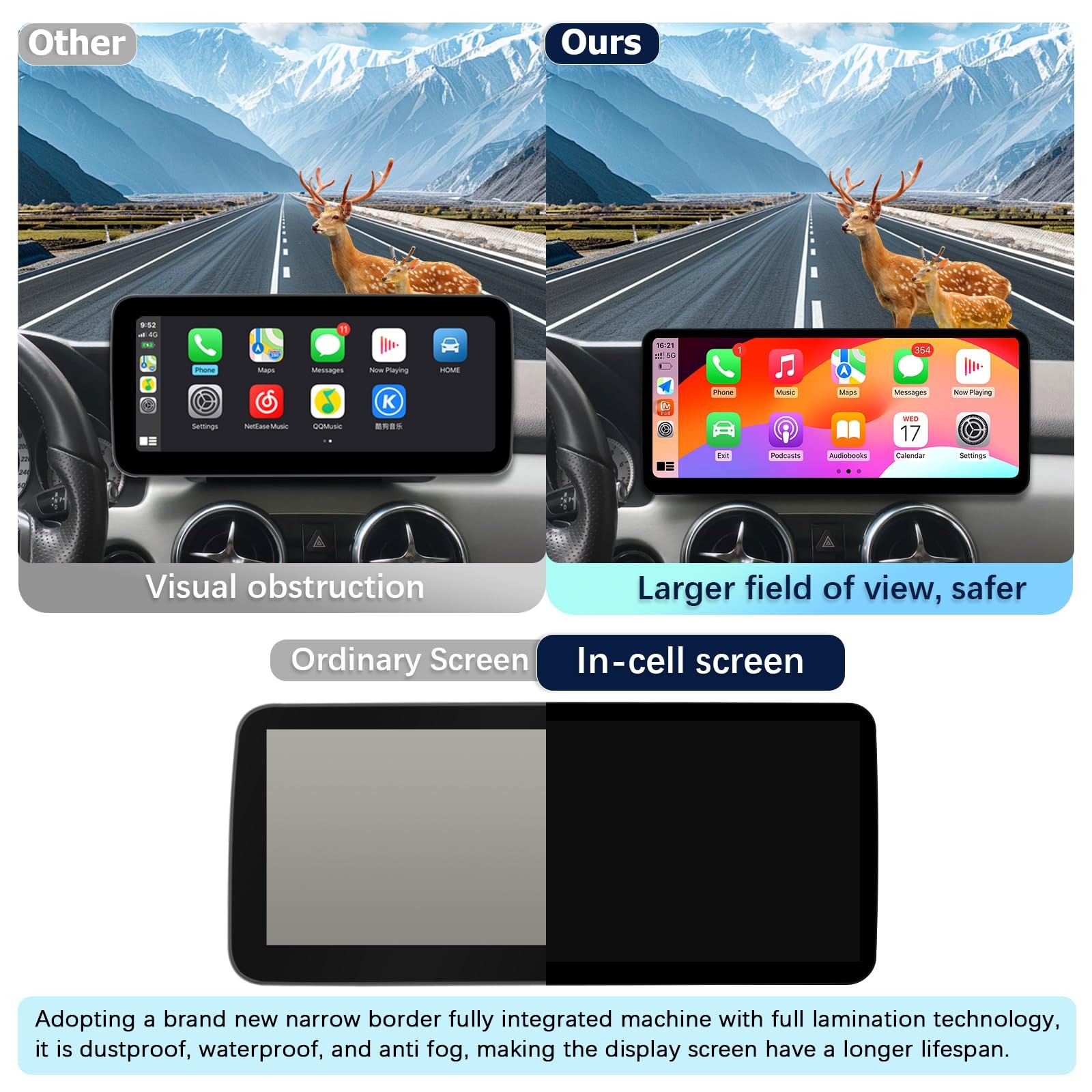12.3″ Car Stereo for Mercedes Benz GLK X204 2008-2012 Carplay Android Auto