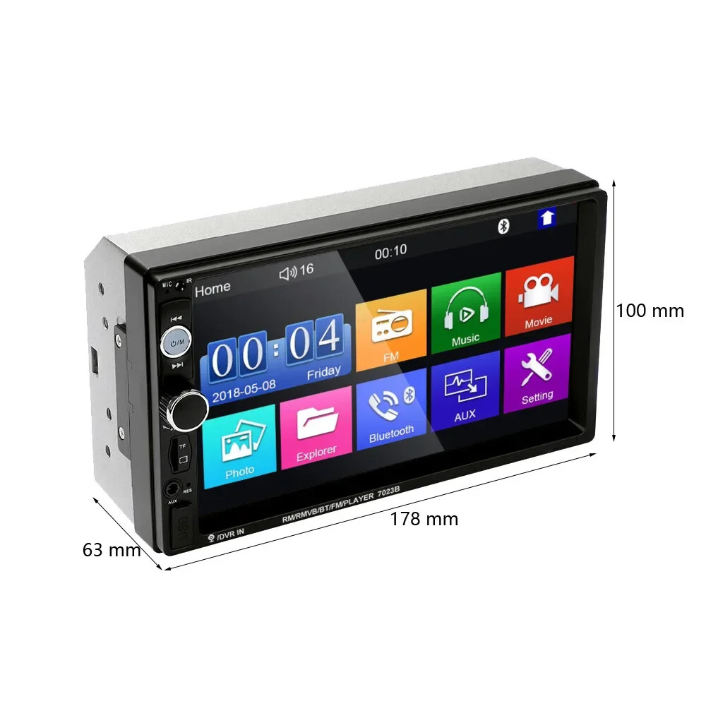 7″ 2 Din Car Stereo HD MP5 Player Bluetooth Touch Screen Radio Mrrior LinkUSB