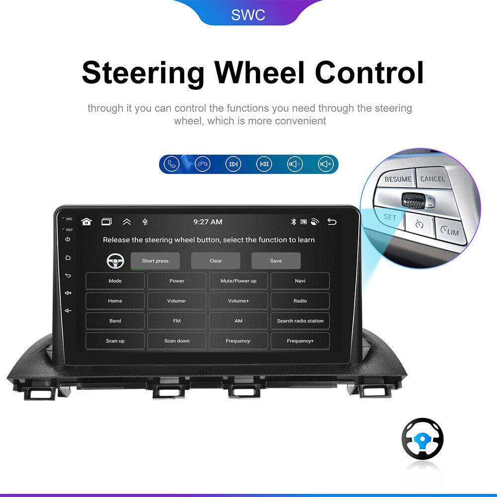 For Mazda 3 2014-2018 Car Stereo Radio Android 12 Apple Carplay GPS Navigation