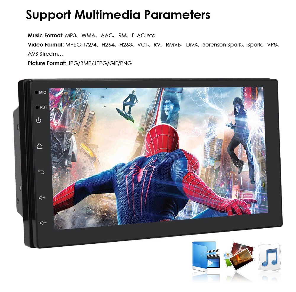 2 DIN 7inch Android 11 CarPlay Car Stereo Radio GPS Navi Player BT WiFi +Camera
