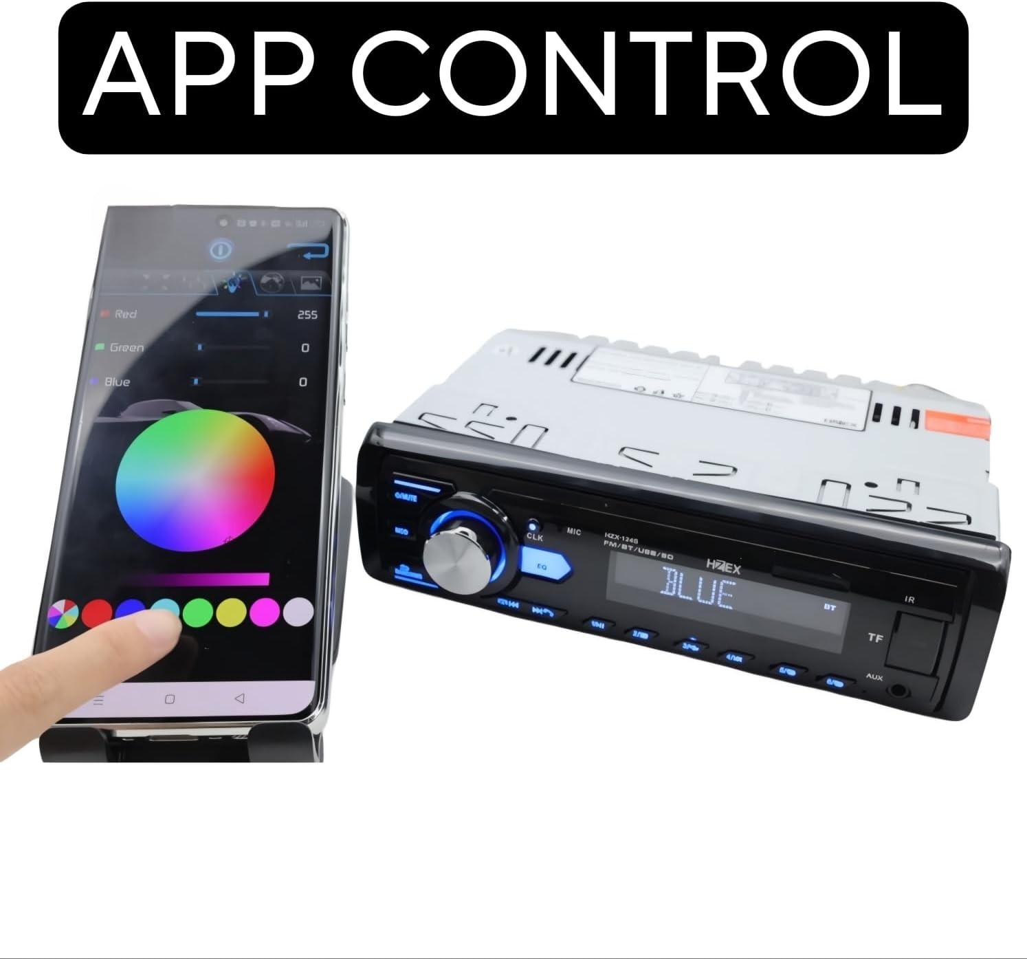 Car Stereo with Bluetooth, Media Player Subwoofer Outputs, Single Din Car Radio