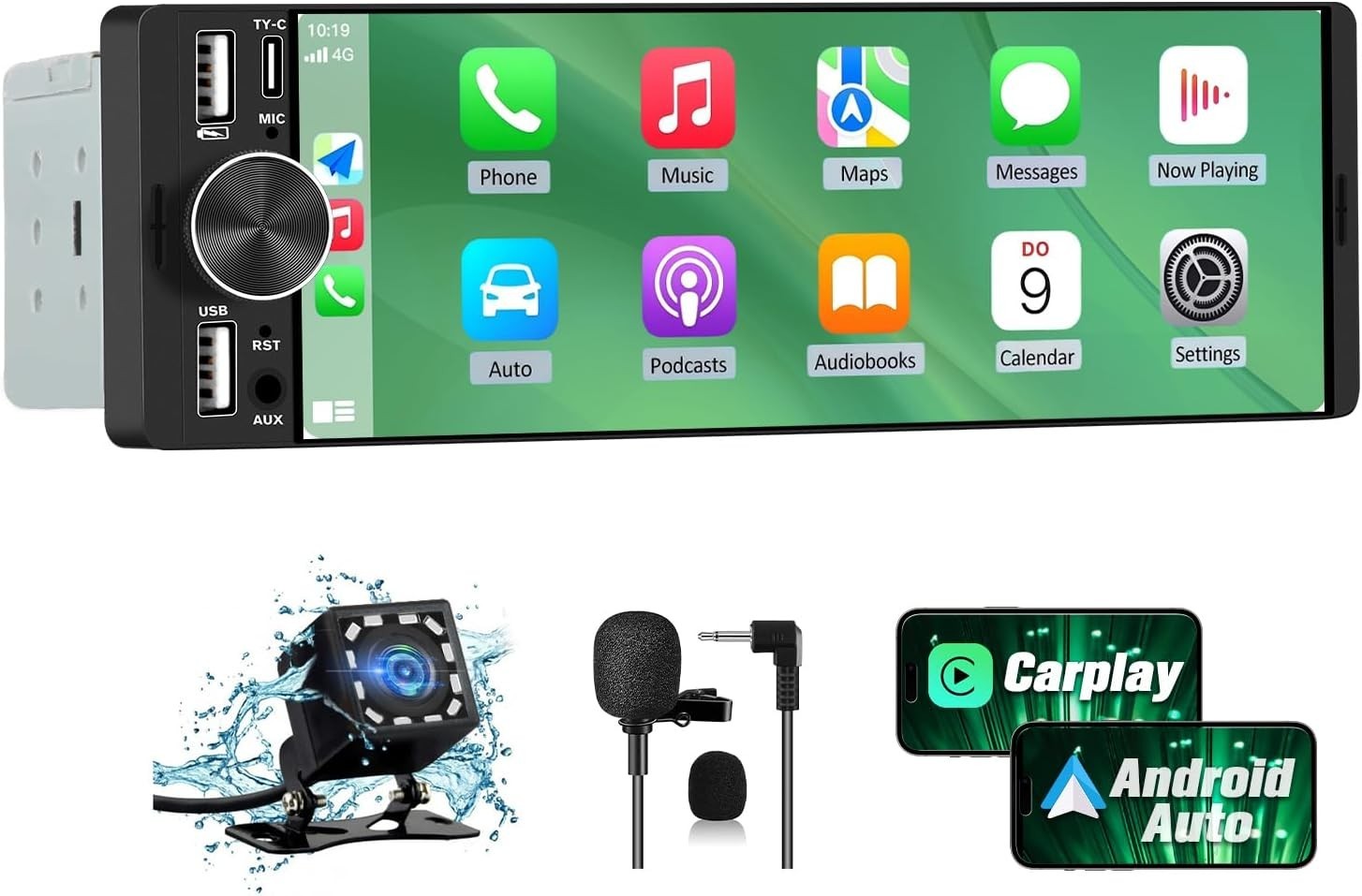 Compact Single DIN Car Stereo with Dual USB Ports & DSP Tuning for Optimal Sound