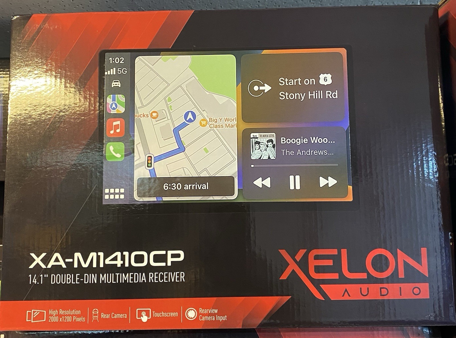 14.1” Double DIN Car Stereo CarPlay GPS Navi Multimedia Player