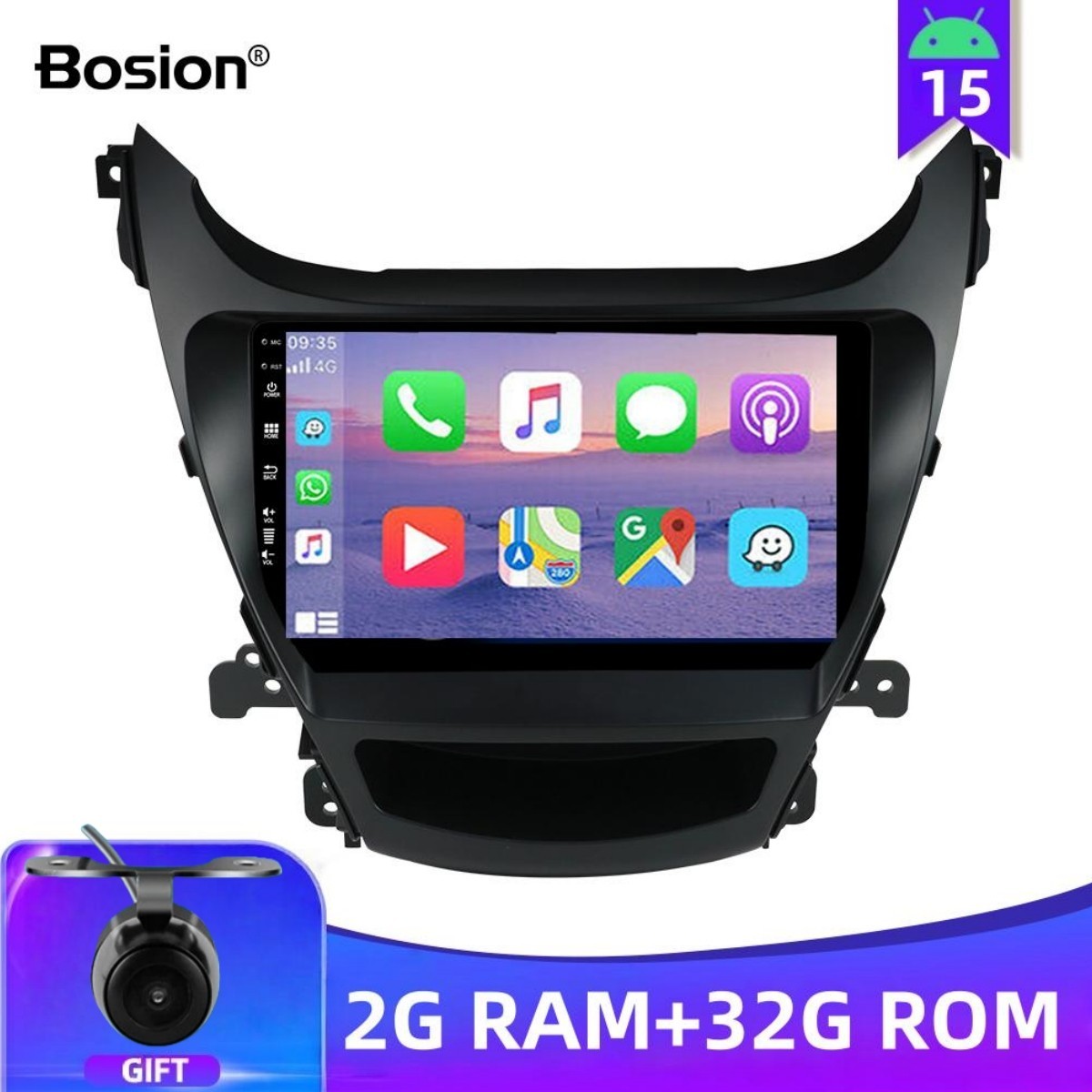 9″ Car Stereo Radio For Hyundai Elantra 2012-2016 Android 15 Carplay GPS Navi
