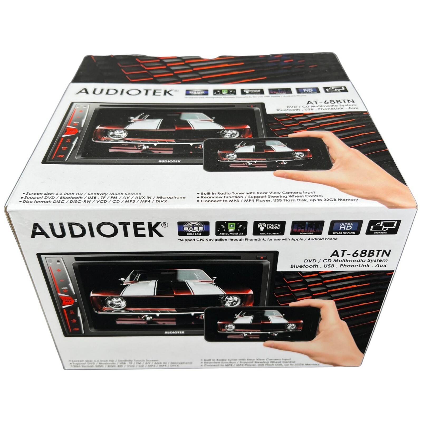 200W 2Din Car 6.2″ DVD CD Touch Screen Radio NAVI Mirror Link For Android & IOS