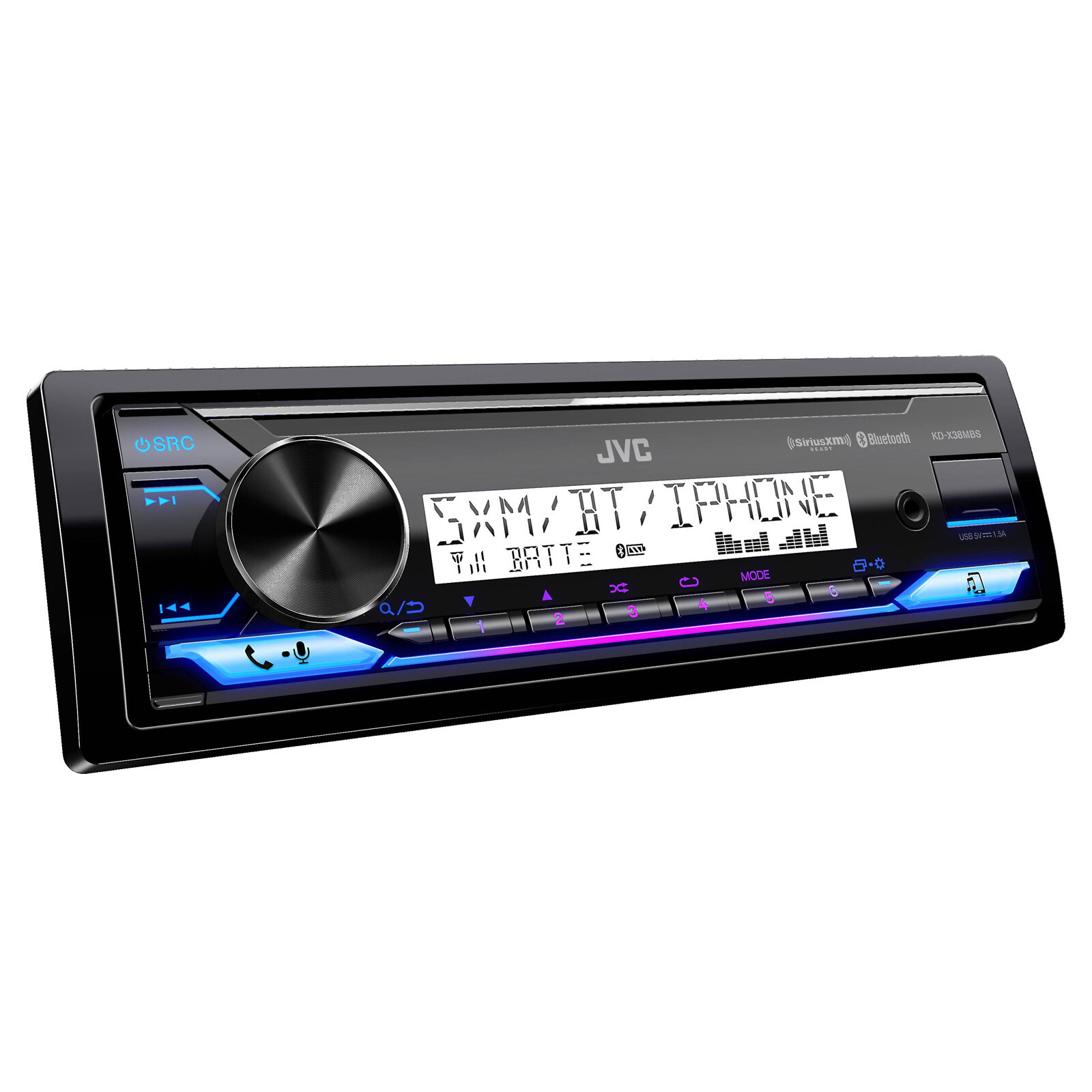 JVC KD-X38MBS 1 DIN Marine MotorSports Bluetooth USB AUX LED AM/FM Receiver